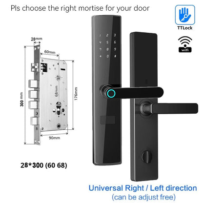 TTlock App Connect Without Gateway Smart Lock Wifi Remote Control Keyless Entry Digital  Fingerprint Door Lock with Keypad