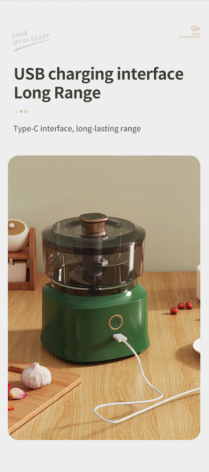 Multifunction Electric Garlic Beater 350ml Wirelessly Blender Comes with Complimentary Food Mixer Can Make Baby Supplement Food