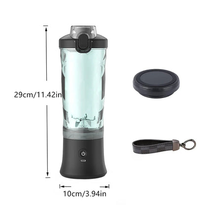Portable Mini USB Rechargeable Electric Juicer Cup 6 Blades Outdoor Sport Blender Mixer with Straw for Household Car RV Use