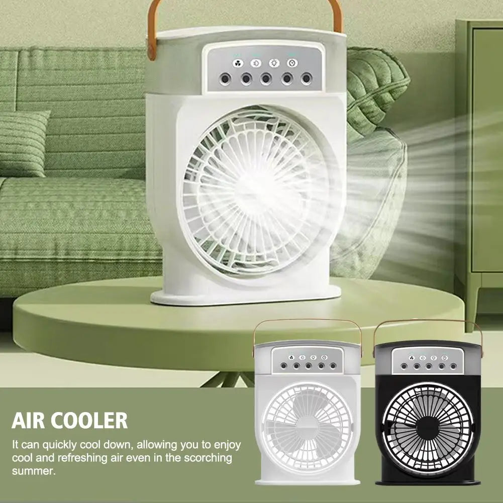 Portable Fan Air Conditioners USB Electric Fan 3 In 1 Humidifier Air Cooler LED Night Light Adjustment For Home Office Fan New