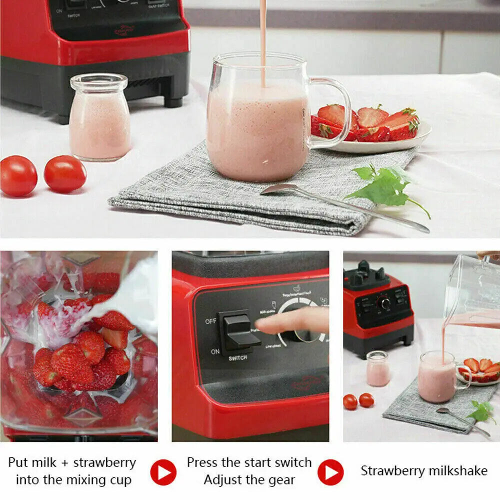 4500W 2L Multifunctiona Blender Food Processor Smoothie Juicer Ice Crusher