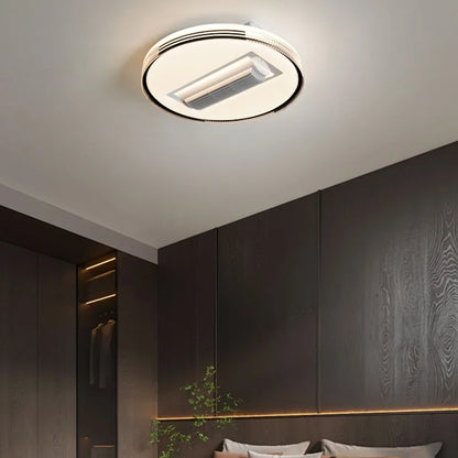 Luxury Crystal Square Round Bladeless Ceiling Fan With Light Ceiling Lamp Chandelier LED 3 Color Silent Electric Fan Ventilator
