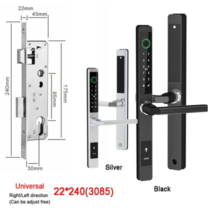 Smart Fingerprint Lock with Handles Keyless Entry Smart Lock Bluetooth Connect Keypad Card Keyless for 35-120mm Door