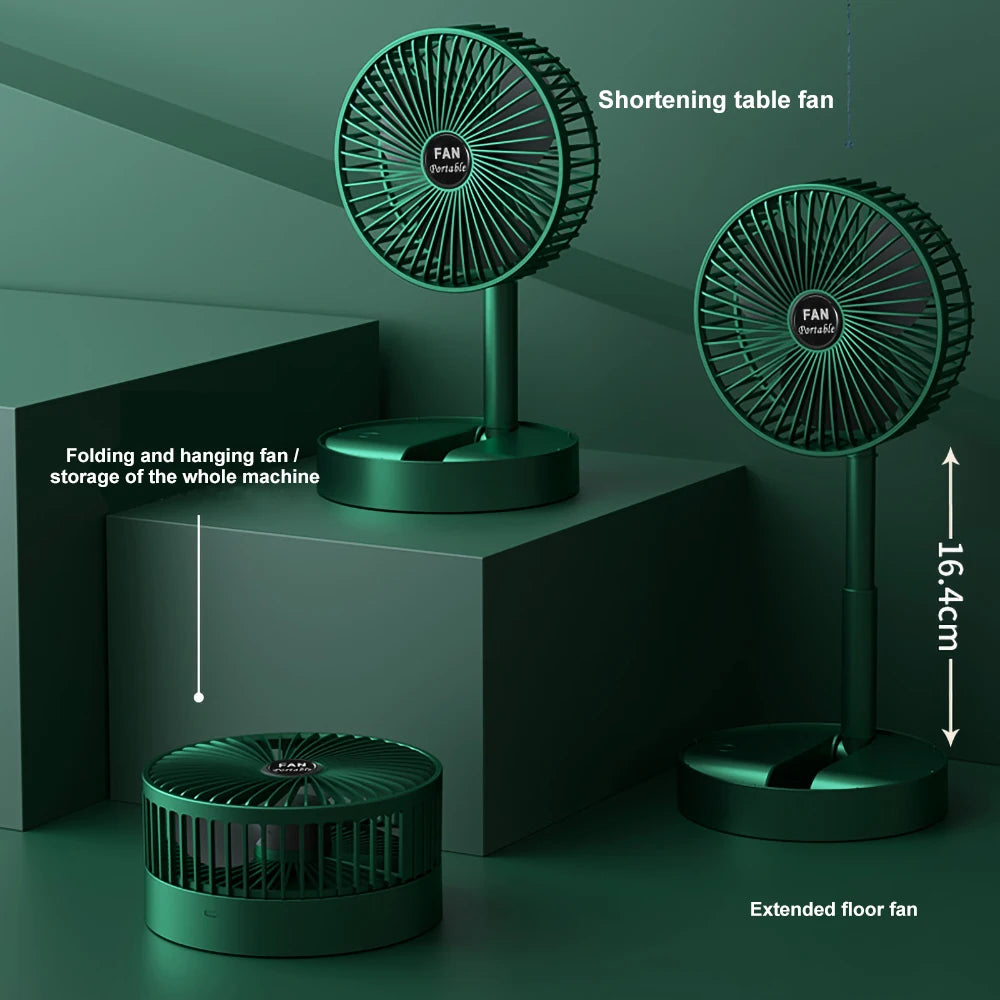 Telescopic fan folding portable Table Desk Fan USB Charging Multi-Function Dormitory Bed Office Desktop Folding Electric Fan