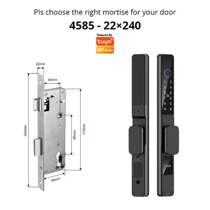 TUYA WIFI Waterproof Smart Door Lock Fingerprint APP Password RFID Card Keyless Digital Electronic Lock Aluminum/Glass Sliding