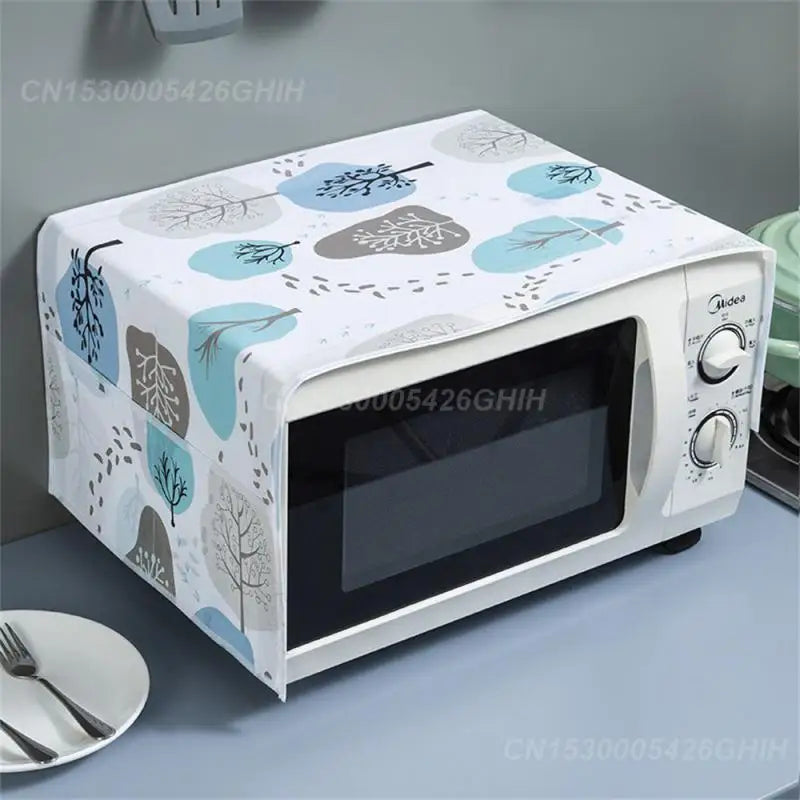 1~4PCS Microwave Oven Dust Cover Waterproof Slow Furniture Aging Nordic Wind Home Decoration Printing Microwave Oven Dust Covers