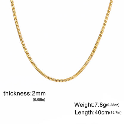 Snake Chain Necklace for Women Men Stainless Steel Link Chain 0.9mm 1.2mm 2mm Chain Choker Fashion Jewelry Gifts