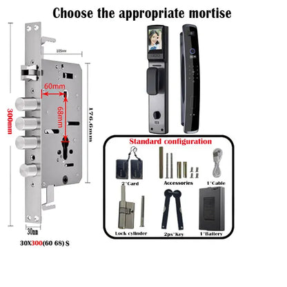 3D Face Recognition WIFI APP Smart door Lock Fingerprint Biometric Card Key Digital Lock Home intelligence Door Lock