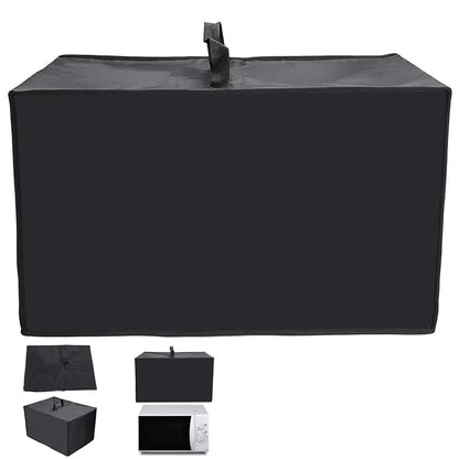 Portable Microwave Cover Cloth Black Polyester Oven Waterproof Dust Cover with Handle Grease Proofing Kitchen Gadgets Protector