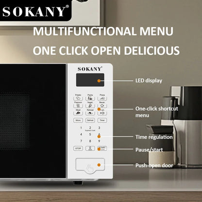 Electric Oven Microwave with A Capacity of 20 Liters, Touch Controls, Heating Leftovers Cooking Fast Food Defrosting Ingredients