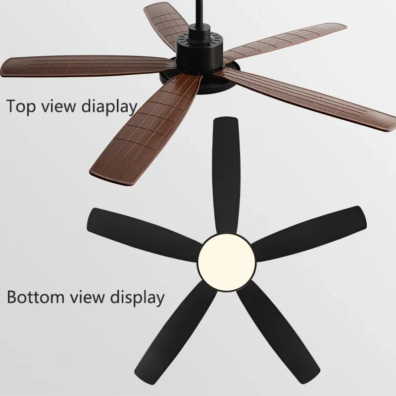 72Inch Ceiling Fan Light Strong Winds Living Room Restaurant DC Remote Control Fan Llights Black Modern Electric Fan 110V 220V