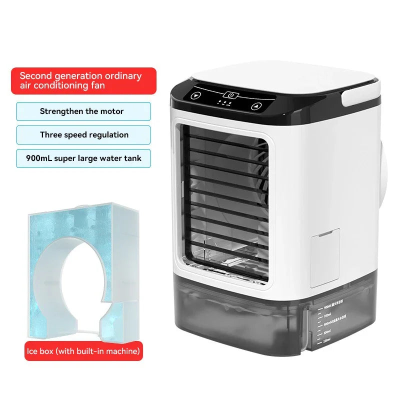 Xiaomi Mijia Portable Air Conditioner Fan Dual Spray Ultrasonic Atomization 3Speed Mute Air Cooler Night Light Electric Fan Home