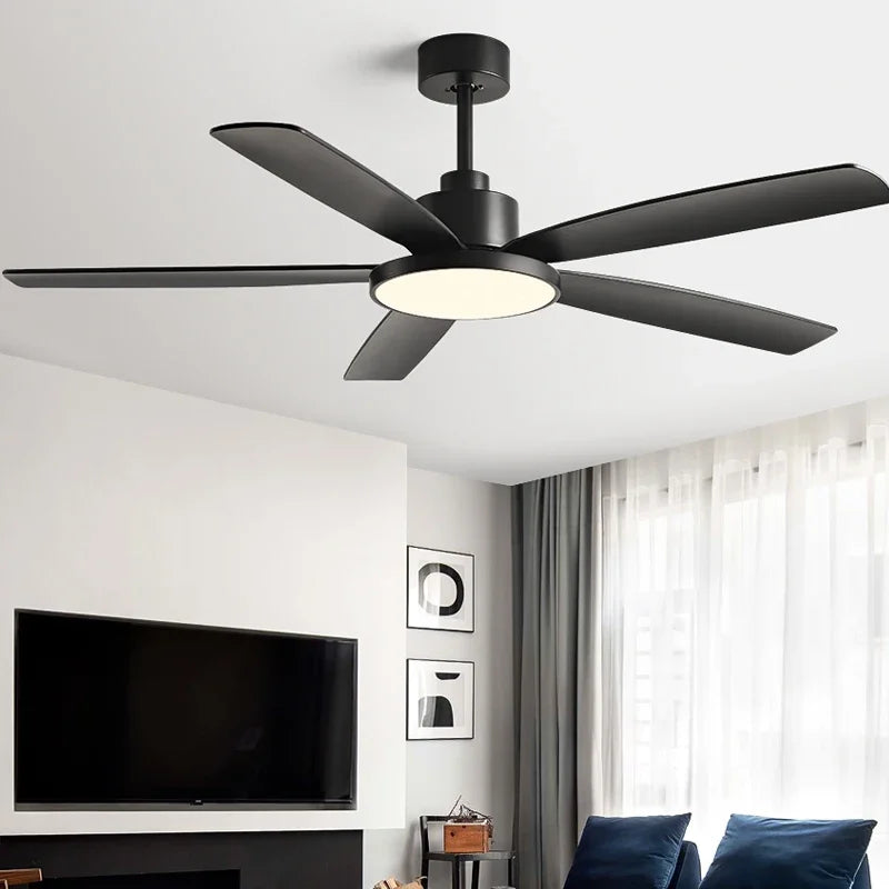 72Inch Ceiling Fan Light Strong Winds Living Room Restaurant DC Remote Control Fan Llights Black Modern Electric Fan 110V 220V