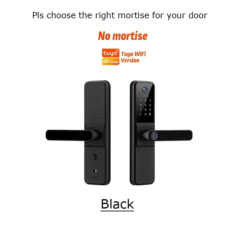 YRHAND H01 Fechadura Eletronica Tuya Wifi Digital Electronic Smart Door Lock With Biometric Camera Fingerprint IP66 Smart Lock