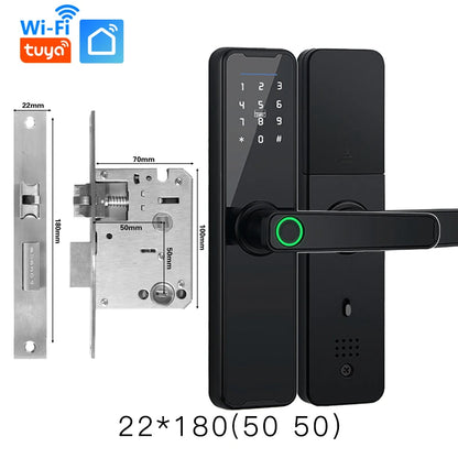 Tuya Wifi Digital Electronic Lock Smart Door Lock Remote Unlock Keyless Lock Security Anti-theft Smart Home Hotel Office