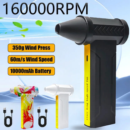 New 10000MAH ,160000RPM Super wind 60M/S Mini Turbo Jet Fan Handheld Brushless Motor Generation Blower industrial Duct Fan car