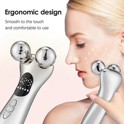 EMS Pulse Neck Face Massager Roller 4D Facial Lifting Machine