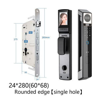 Tuya 3D Face Camera Recognition Digital Smart Door Lock With Camera FIngerprint Password Unlock Keyless For Video Surveillance