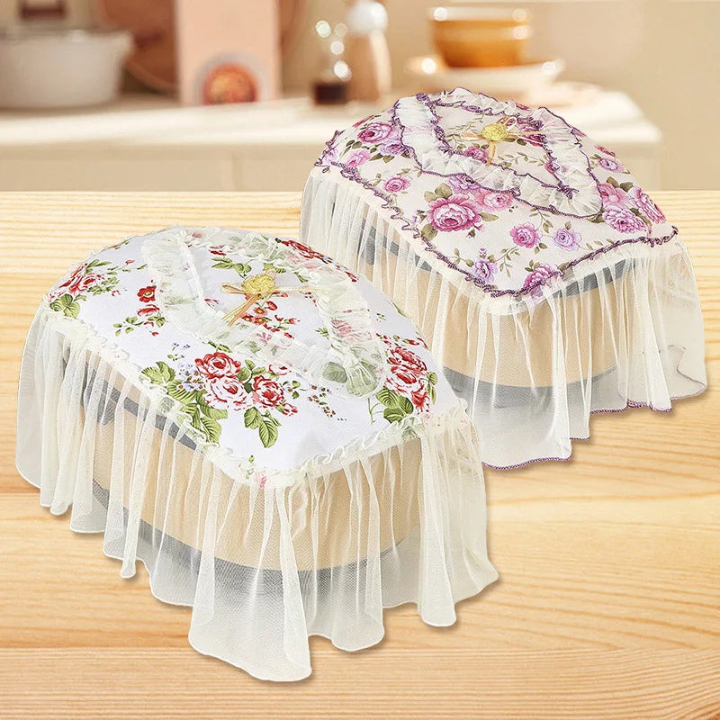 Air Fryer Dust Cover Lace Emroidery Yarn Edge Microwave Dust Cover Home Kitchen Appliances Microwave Oven Dust Cover