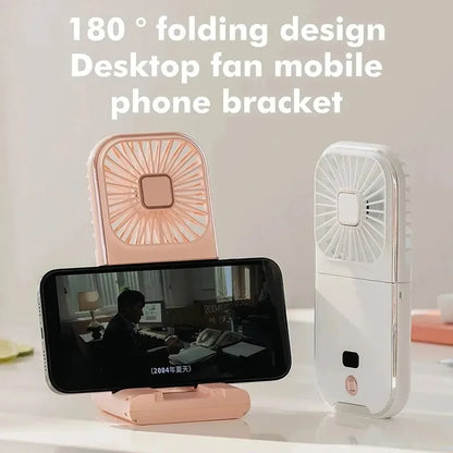 Xiaomi Portable Fan Hanging Neck Fan Handheld USB Charging 3000mAh 180° Folding Desktop Air Cooling Fan Emergency Power Supply