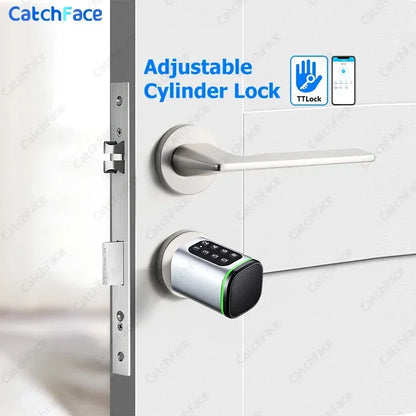 TTLock App Control Password RFID Card Euro Cylinder Door Lock Smart Lock Digital Keyless Replace Alexa (No Fingerprint)