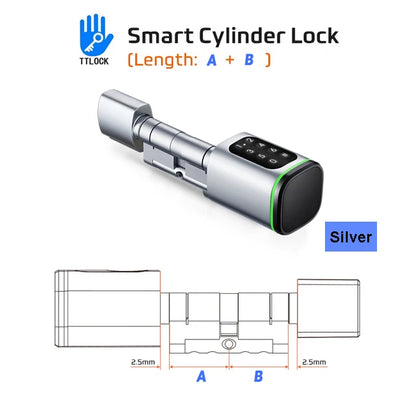 Euro Door Smart Cylinder Lock Tuya Bluetooth APP Digital Password Card Mechanicak Key TTlock Unlock Home Electronic Smart Lock