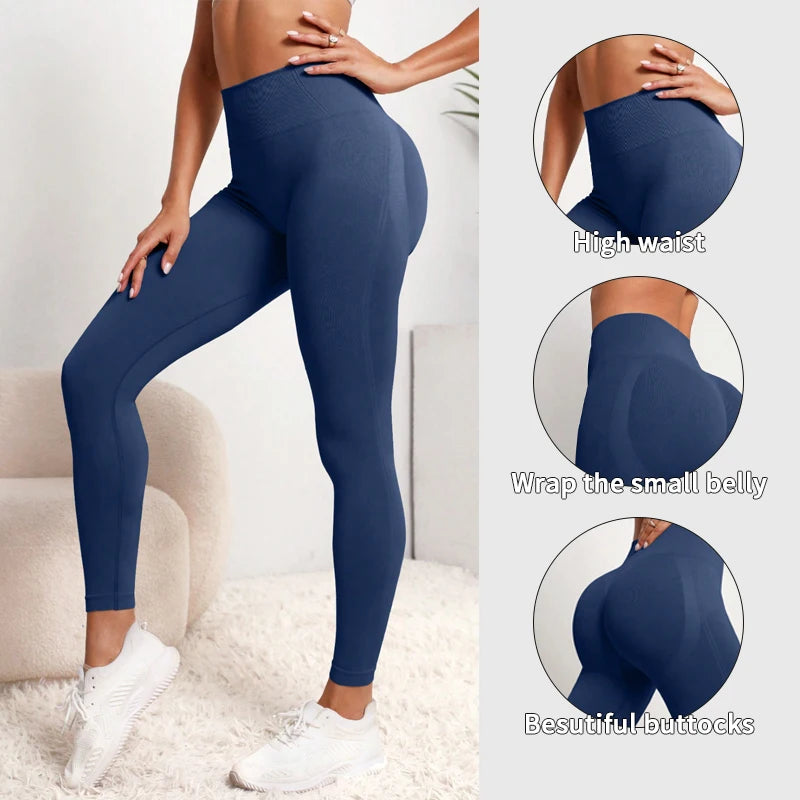 Women Gym Seamless Leggings Yoga Sports Pant Stretchy High Waist Fitness Sports Activewear Pants