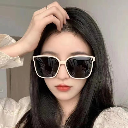 Fashion Korean Personality Ins Trend Black Square Frame UV400 Sunglasses for Unisex Street Sunglass