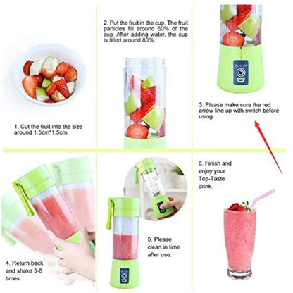 Fruit Blender Mini USB Rechargeable Mixer Electric Handheld Smoothie Maker Blender Stirring Portable Food Processor Fruit Juice