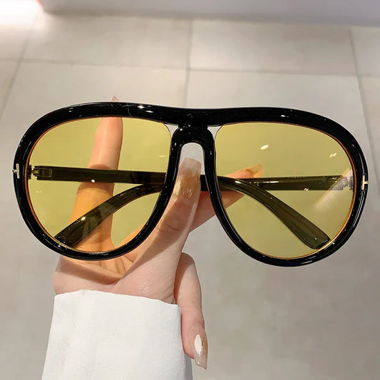 Oversized Pilot Sunglasses For Women Men Luxury Brand Designer Sun Glasses Vintage