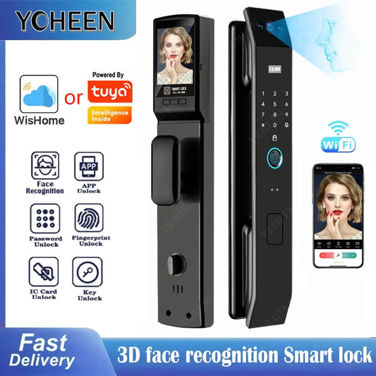 3D Face Recognition Door Lock Tuya App Can Video Intercom Unlock Digital Smart Lock Fingerprint Key Card Nfc Phone Unlock Lock