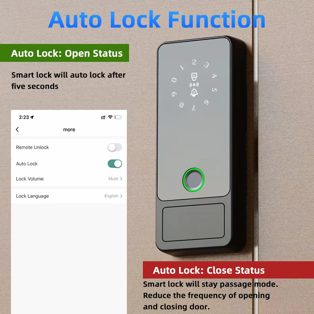 New RAYKUBE G18 Tuya Bluetooth Smart Glass Lock Fingerprint Electronic Digital Lock APP/IC Card/Password Unlock For Glass Door