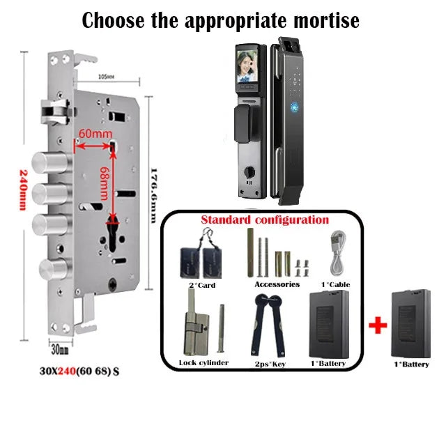 3D Face Recognition Door Lock Tuya App Can Video Intercom Unlock Digital Smart Lock Fingerprint Key Card Nfc Phone Unlock Lock