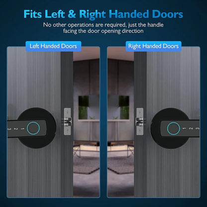 Fingerprint Door Lock Touchscreen Keypad Deadbolt Lock with Reversible Handle Tuya APP Remote Control Biometric Smart Lock