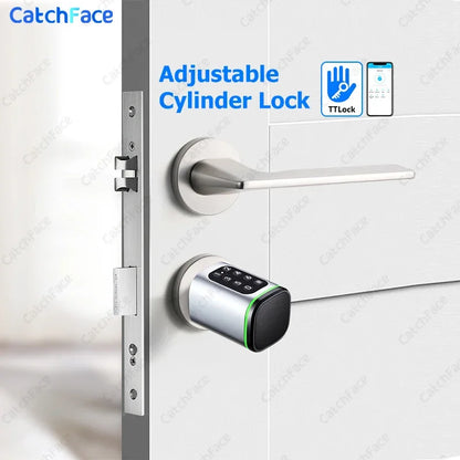 S1 Pro Adjustable TTLock APP Password RFID Card Euro Cylinder Lock Smart Door Lock Digital Keyless Replace Alexa