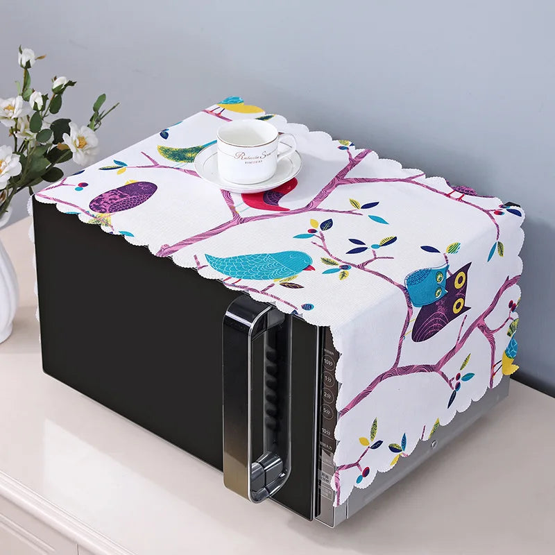 Linen Simple Fashionable Microwave Oven Dust Cover Towel Oven Dust Cover Cloth