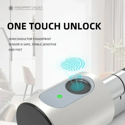 TUYA BLE Smart Home Door Lock DIY Cylinder Core Fingerprint APP Key IC Card Unlock Electronic Smart Lock Digital Keyless Replace