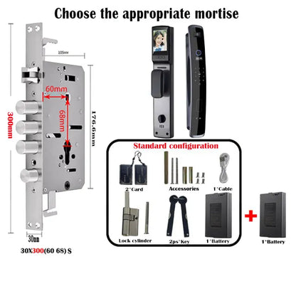 3D Face Recognition WIFI APP Smart door Lock Fingerprint Biometric Card Key Digital Lock Home intelligence Door Lock