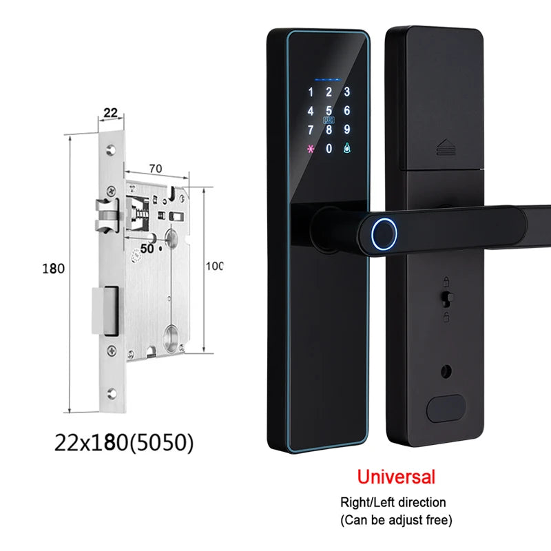 IP65 Waterproof WiFi-Enabled Digital Smart Lock for Front Door Security Smart Keyless Entry Door Lock with Handle