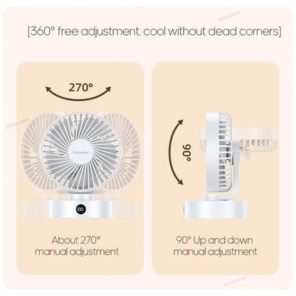 Portable Mini Desktop Fan Silent High Wind Power Cordless Rechargeable Fan 5 Speed Cooler Small Fan for Students Office Gifts
