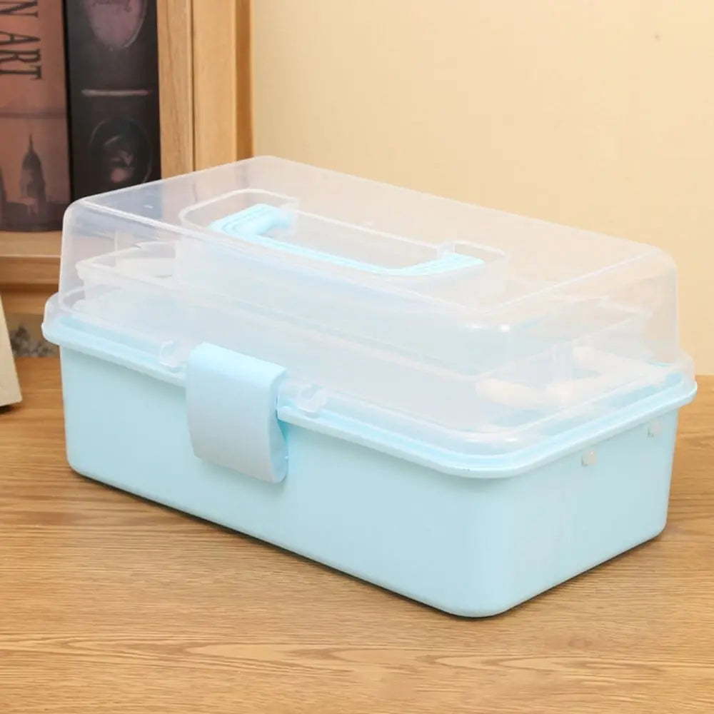 2/3 Layers Large Capacity Storage Box Foldable Multifunctional Plastic Portable Makeup Hairpin Organizer Nail Art Jewelry Box