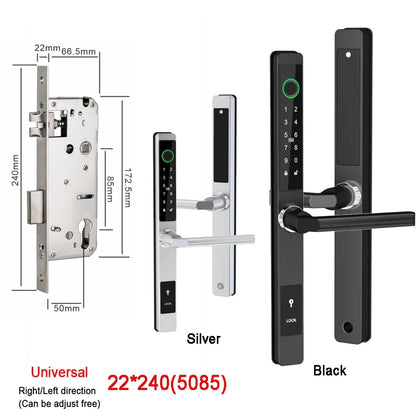 Smart Fingerprint Lock with Handles Keyless Entry Smart Lock Bluetooth Connect Keypad Card Keyless for 35-120mm Door