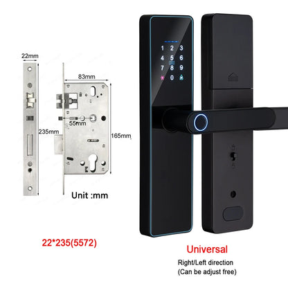 IP65 Waterproof WiFi-Enabled Digital Smart Lock for Front Door Security Smart Keyless Entry Door Lock with Handle