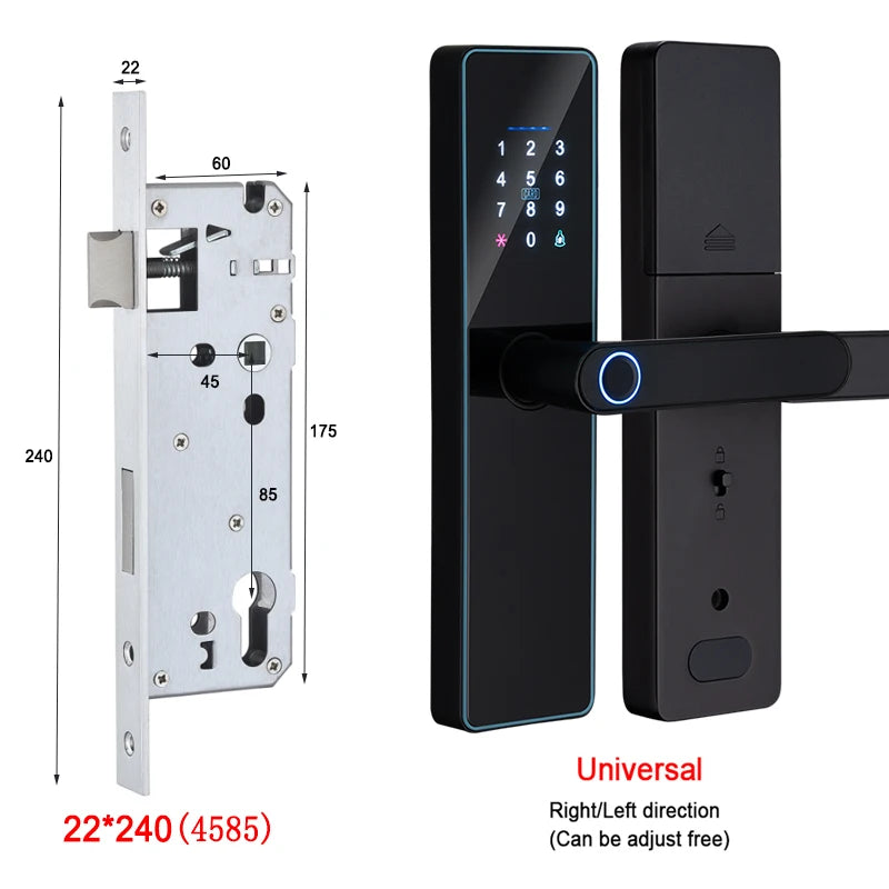 IP65 Waterproof WiFi-Enabled Digital Smart Lock for Front Door Security Smart Keyless Entry Door Lock with Handle