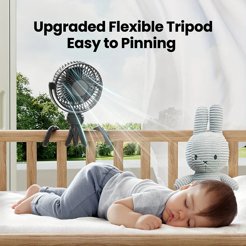 Xiaomi Fan for Cart Stroller Fans Portable Outdoor Fan Clip On for Baby 3 Speeds USB Rechargeable Handheld Electric Fan Home