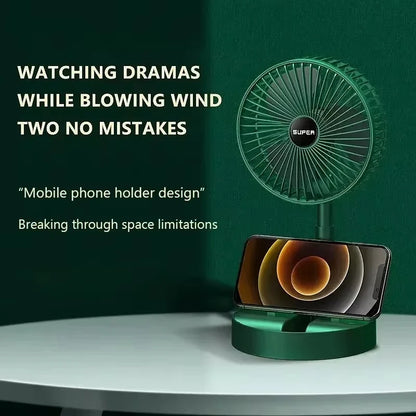 Folding Adjustable Fan Small Cooling Stand Desktop Home  Electric Fan USB Rechargeable Portable Super Quiet Retractable Height
