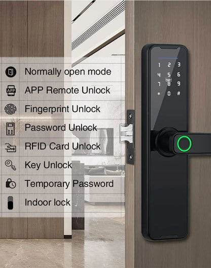 Tuya Wifi Digital Electronic Lock Smart Door Lock Remote Unlock Keyless Lock Security Anti-theft Smart Home Hotel Office