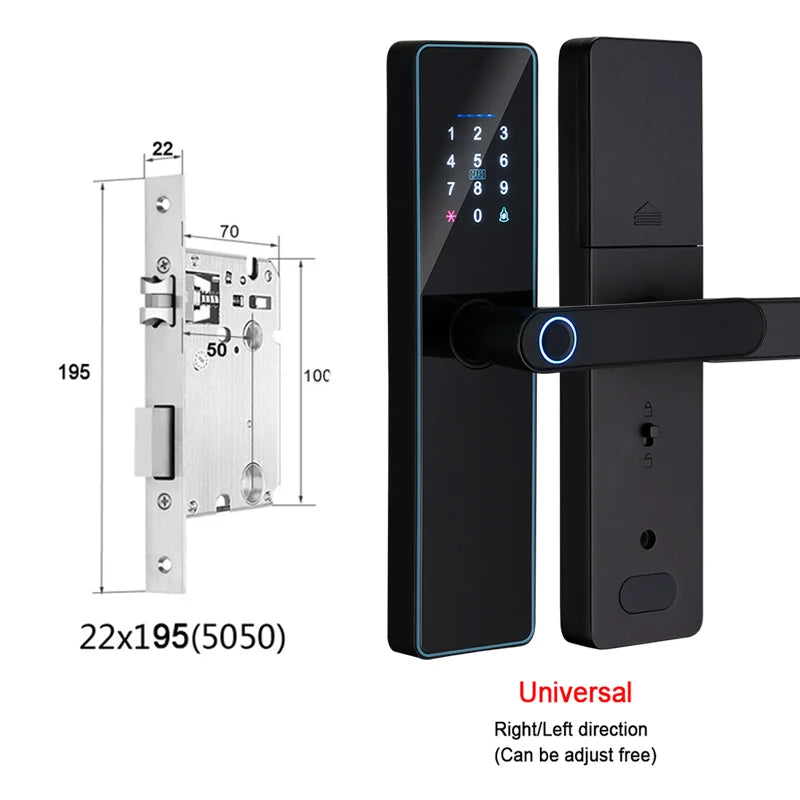 IP65 Waterproof WiFi-Enabled Digital Smart Lock for Front Door Security Smart Keyless Entry Door Lock with Handle