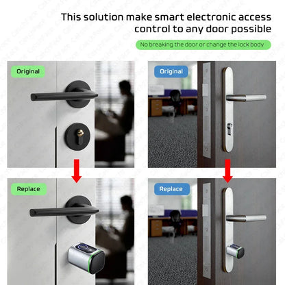 Euro Tuya TTLock APP Fingerprint RFID Card DIY Cylinder Lock Biometric Electronic Smart Door Lock Digital Keyless Replace