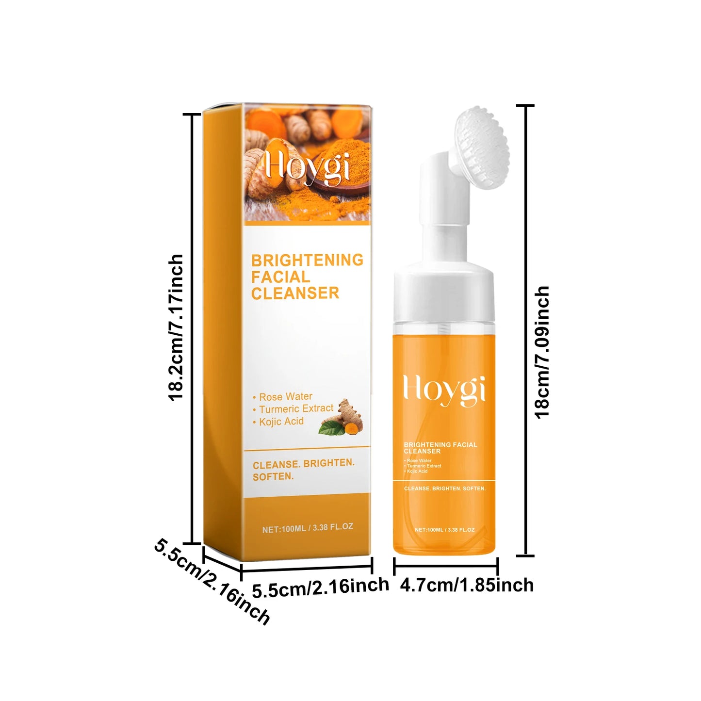 Turmeric Skin Cleansing Oil Control Fade Acne Marks Brighten Foam Cleanse